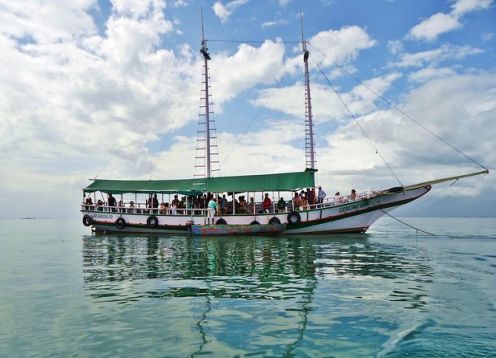 Navigation to the tropical islands of Itaparica and Frades. Salvador de Bahia, BRAZIL