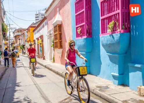 Historical City Tour by bicycle through Cartagena. Cartagena de Indias, COLOMBIA