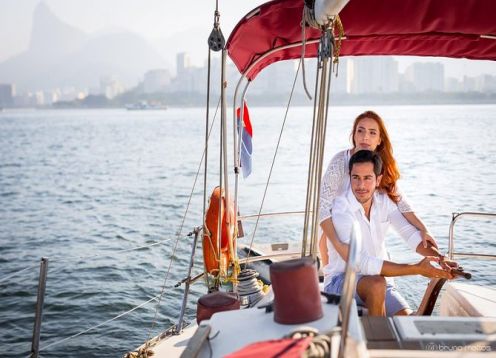 Excursion abierta en barco al atardecer. Ro de Janeiro, BRASIL