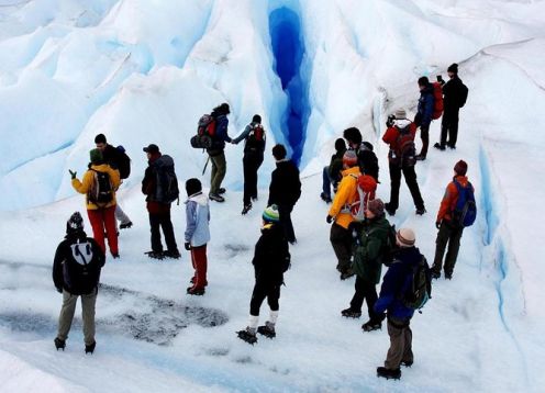 Adventure in El Calafate, trekking through the Perito Moreno glacier. El Calafate, ARGENTINA