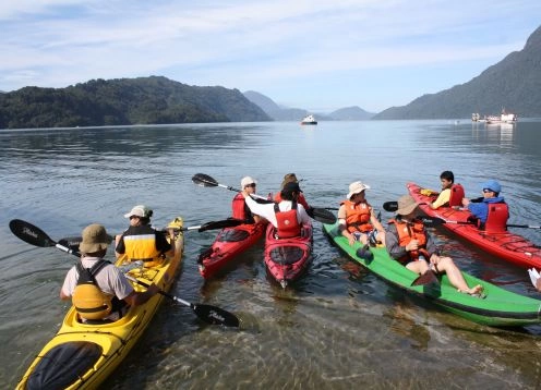 KAYAK IN PATAGONIA FJORD. , JAMAICA