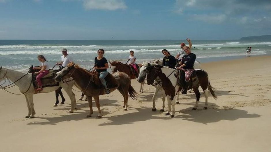 Riding on the Florianopolis  Beach. Florianopolis, BRAZIL